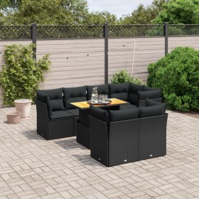 8-teiliges Gartensofa-Set und schwarze synthetische Rattankissen von , Gartensets - Ref: Foro24-3270705, Preis: 564,59 €, Rab...