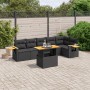 7-teiliges Garten-Essset und schwarze Kissen aus synthetischem Rattan von , Gartensets - Ref: Foro24-3273526, Preis: 508,45 €...