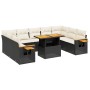 11-teiliges Gartensofa-Set und schwarze synthetische Rattankissen von , Gartensets - Ref: Foro24-3273688, Preis: 767,62 €, Ra...