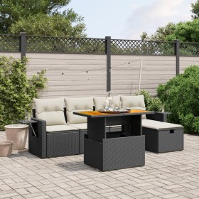 6-teilige Gartensofagarnitur und schwarze synthetische Rattankissen von , Gartensets - Ref: Foro24-3275695, Preis: 412,73 €, ...