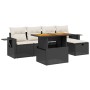 6-piece garden sofa set and black synthetic rattan cushions by , Garden sets - Ref: Foro24-3275695, Price: 436,59 €, Discount: %