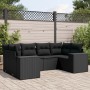 6-piece garden sofa set and black synthetic rattan cushions by , Garden sets - Ref: Foro24-3255312, Price: 476,99 €, Discount: %