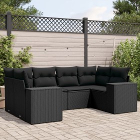 6-teilige Gartensofagarnitur und schwarze synthetische Rattankissen von , Gartensets - Ref: Foro24-3255312, Preis: 476,99 €, ...