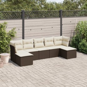 7-teiliges Gartensofa-Set mit braunen PE-Rattan-Kissen von , Gartensets - Ref: Foro24-3218033, Preis: 443,99 €, Rabatt: %