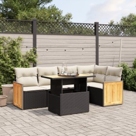 6-teilige Gartensofagarnitur und schwarze synthetische Rattankissen von , Gartensets - Ref: Foro24-3273947, Preis: 457,71 €, ...