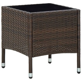 Mesa de jardín ratán sintético marrón 40x40x45 cm de vidaXL, Mesas de jardín - Ref: Foro24-45900, Precio: 54,99 €, Descuento: %