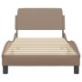 Estructura de cama cabecero cuero sintético capuchino 90x190 cm de , Camas y somieres - Ref: Foro24-373102, Precio: 114,62 €,...