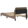 Estructura de cama cabecero cuero sintético capuchino 90x190 cm de , Camas y somieres - Ref: Foro24-373102, Precio: 114,62 €,...