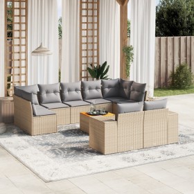 Gartensofa-Set mit beigen Kissen, 10-teilig, synthetisches Rattan von , Gartensets - Ref: Foro24-3257928, Preis: 786,16 €, Ra...