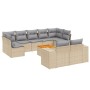 Gartensofa-Set mit beigen Kissen, 10-teilig, synthetisches Rattan von , Gartensets - Ref: Foro24-3257928, Preis: 799,19 €, Ra...