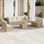 9-piece garden sofa set with beige synthetic rattan cushions by , Garden sets - Ref: Foro24-3255911, Price: 588,40 €, Discoun...