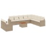 Set de sofás de jardín 11pzas con cojines ratán sintético beige de , Conjuntos de jardín - Ref: Foro24-3256527, Precio: 895,8...