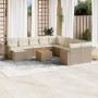 Gartensofa- und Kissenset, 12-teilig, beiges synthetisches Rattan von , Gartensets - Ref: Foro24-3256751, Preis: 900,85 €, Ra...