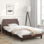 Brown synthetic leather headboard bed frame 100x200 cm by , Beds and slatted bases - Ref: Foro24-373140, Price: 115,87 €, Dis...