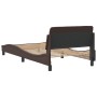 Estructura de cama cabecero cuero sintético marrón 100x200 cm de , Camas y somieres - Ref: Foro24-373140, Precio: 115,87 €, D...