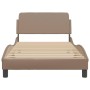 Estructura de cama cabecero cuero sintético capuchino 100x200cm de , Camas y somieres - Ref: Foro24-373142, Precio: 115,87 €,...