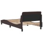 Estructura de cama con cabecero de tela marrón 100x200 cm de , Camas y somieres - Ref: Foro24-373128, Precio: 108,21 €, Descu...