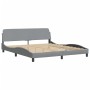 Estructura de cama con cabecero gris claro tela 180x200 cm de , Camas y somieres - Ref: Foro24-373225, Precio: 149,05 €, Desc...