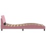 Estructura de cama con cabecero de terciopelo rosa 100x200 cm de , Camas y somieres - Ref: Foro24-373137, Precio: 143,59 €, D...