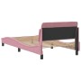 Estructura de cama con cabecero de terciopelo rosa 100x200 cm de , Camas y somieres - Ref: Foro24-373137, Precio: 143,59 €, D...