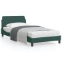 Dark green velvet bed frame with headboard 100x200 cm by , Beds and slatted bases - Ref: Foro24-373135, Price: 116,55 €, Disc...