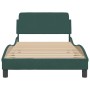 Dark green velvet bed frame with headboard 100x200 cm by , Beds and slatted bases - Ref: Foro24-373135, Price: 116,55 €, Disc...