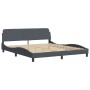 Estructura cama con cabecero terciopelo gris oscuro 180x200 cm de , Camas y somieres - Ref: Foro24-373233, Precio: 145,37 €, ...