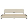 Estructura de cama con cabecero de tela color crema 200x200 cm de , Camas y somieres - Ref: Foro24-373250, Precio: 163,99 €, ...