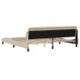 Estructura de cama con cabecero de tela color crema 200x200 cm de , Camas y somieres - Ref: Foro24-373250, Precio: 163,99 €, ...