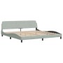 Estructura de cama con cabecero terciopelo gris claro 200x200cm de , Camas y somieres - Ref: Foro24-373252, Precio: 162,73 €,...