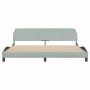 Estructura de cama con cabecero terciopelo gris claro 200x200cm de , Camas y somieres - Ref: Foro24-373252, Precio: 162,73 €,...