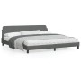 Bed frame with headboard dark gray fabric 200x200 cm by , Beds and slatted bases - Ref: Foro24-373246, Price: 164,99 €, Disco...