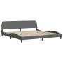 Bed frame with headboard dark gray fabric 200x200 cm by , Beds and slatted bases - Ref: Foro24-373246, Price: 164,99 €, Disco...