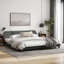 Bed frame with headboard dark gray fabric 200x200 cm by , Beds and slatted bases - Ref: Foro24-373246, Price: 164,99 €, Disco...