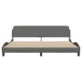 Bed frame with headboard dark gray fabric 200x200 cm by , Beds and slatted bases - Ref: Foro24-373246, Price: 164,99 €, Disco...