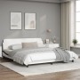 Estructura de cama con cabecero cuero sintético blanco y negro de , Camas y somieres - Ref: Foro24-373244, Precio: 179,67 €, ...