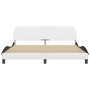 Estructura de cama con cabecero cuero sintético blanco y negro de , Camas y somieres - Ref: Foro24-373244, Precio: 179,67 €, ...