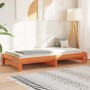 Trundle sofa bed solid wax brown pine wood 90x190 cm by , Beds and slatted bases - Ref: Foro24-844404, Price: 126,76 €, Disco...