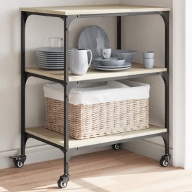 Sonoma oak engineered wood kitchen cart 60x41x76 cm by , Kitchen and dining carts - Ref: Foro24-842302, Price: 63,99 €, Disco...