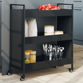 Black engineered wood kitchen cart 70x30x82 cm by , Kitchen and dining carts - Ref: Foro24-842316, Price: 72,53 €, Discount: %