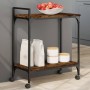 Engineered wood kitchen cart smoked oak 60.5x31x72.5 cm by , Kitchen and dining carts - Ref: Foro24-842368, Price: 45,51 €, D...