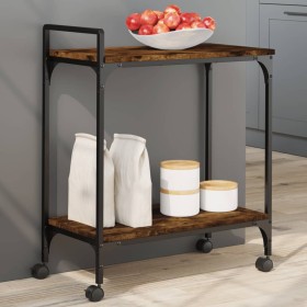 Engineered wood kitchen cart smoked oak 60.5x31x72.5 cm by , Kitchen and dining carts - Ref: Foro24-842368, Price: 45,99 €, D...