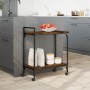 Engineered wood kitchen cart smoked oak 60.5x31x72.5 cm by , Kitchen and dining carts - Ref: Foro24-842368, Price: 45,51 €, D...