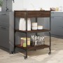 Oak brown engineered wood kitchen cart 60x48x89.5 cm by , Kitchen and dining carts - Ref: Foro24-842375, Price: 81,95 €, Disc...