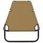 Taupe steel folding lounger by vidaXL, Loungers - Ref: Foro24-47758, Price: 70,16 €, Discount: %