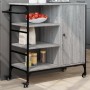 Sonoma gray wood kitchen cart 87.5x38.5x84.5 cm by , Kitchen and dining carts - Ref: Foro24-842389, Price: 120,32 €, Discount: %