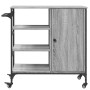 Sonoma gray wood kitchen cart 87.5x38.5x84.5 cm by , Kitchen and dining carts - Ref: Foro24-842389, Price: 120,32 €, Discount: %