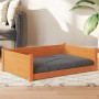 Cama para perros madera maciza pino marrón cera 95,5x65,5x28 cm de , Camas para perros - Ref: Foro24-844465, Precio: 78,66 €,...