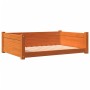 Cama para perros madera maciza pino marrón cera 95,5x65,5x28 cm de , Camas para perros - Ref: Foro24-844465, Precio: 78,66 €,...