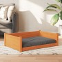 Cama para perros madera maciza pino marrón cera 95,5x65,5x28 cm de , Camas para perros - Ref: Foro24-844465, Precio: 78,66 €,...